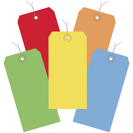 13 Pt. Shipping Tags - Assorted Color Packs - Pre-Wired