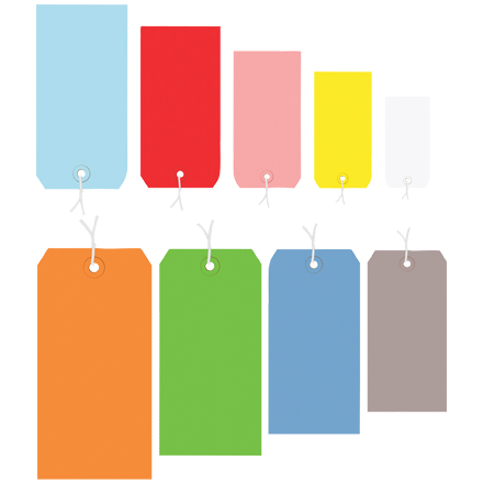 13 Pt. Shipping Tags - Colors Pre-Strung